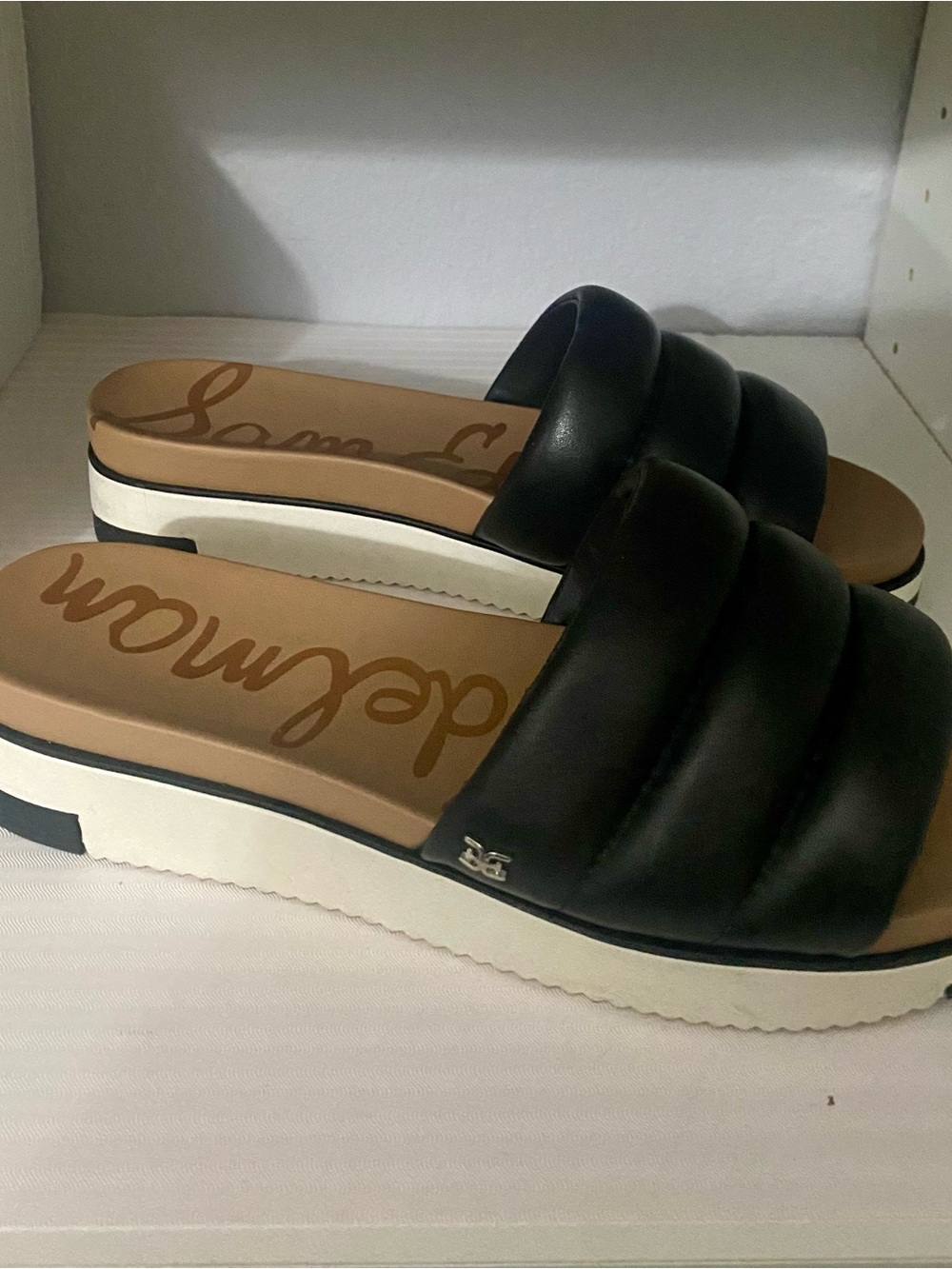 Sam Edelman Black Padded Slide Sandals